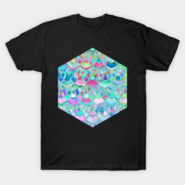 Art Deco Watercolor Patchwork Pattern 1 T-Shirt by micklyn